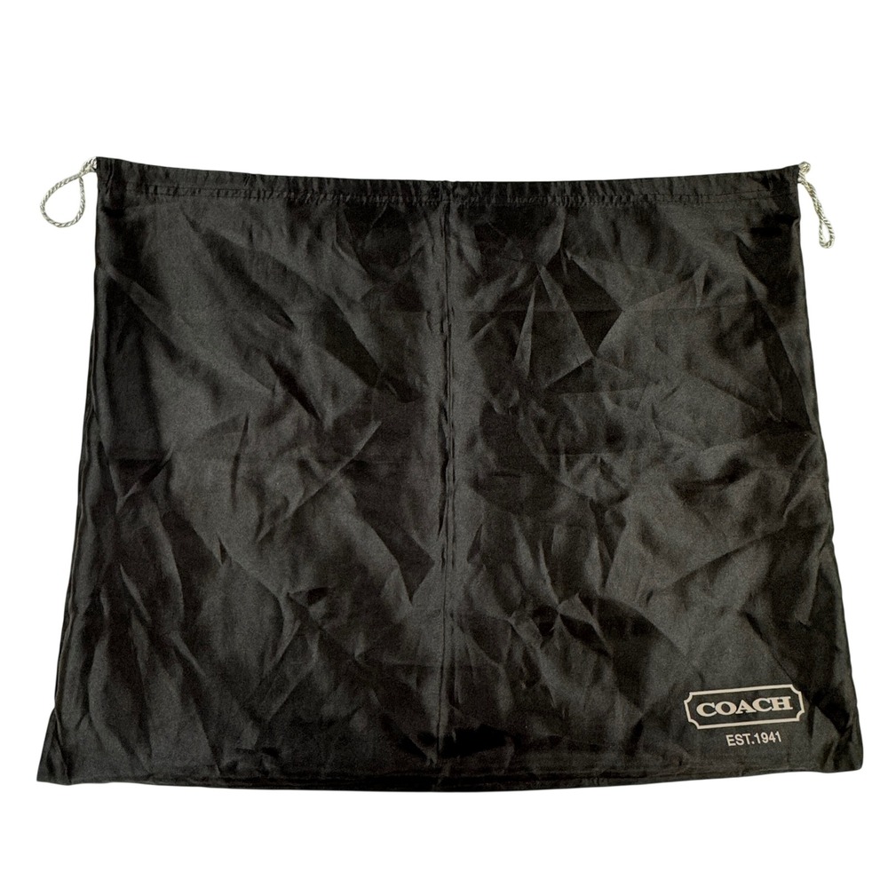 Coach Brown Satin Large Drawstring Dust Bag Logo 19"x23"